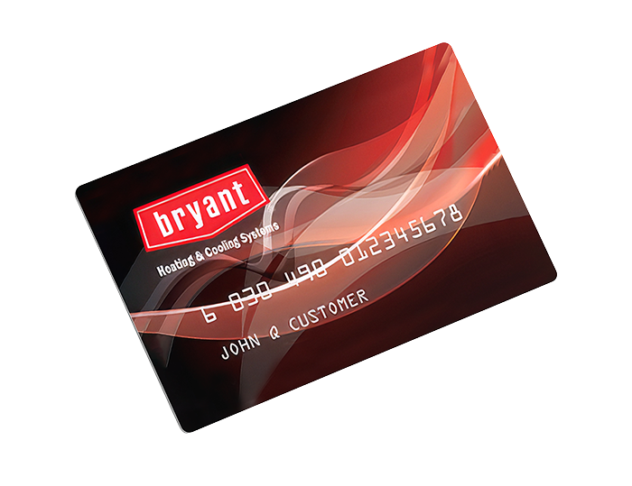 Credit Card Image with a Bryant Logo on it and a fake name and number