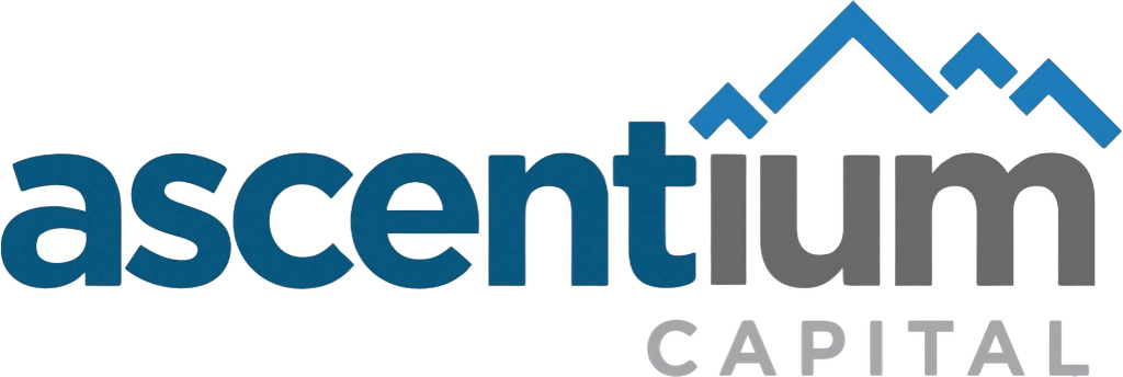 blue and grey logo of a financing company called Ascentium Capital